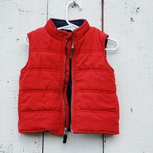 Kids OshKosh Boys Vest Red Jacket Size 18 Months W Pockets